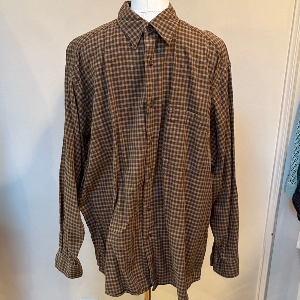 Claiborne vintage cotton plaid shirt